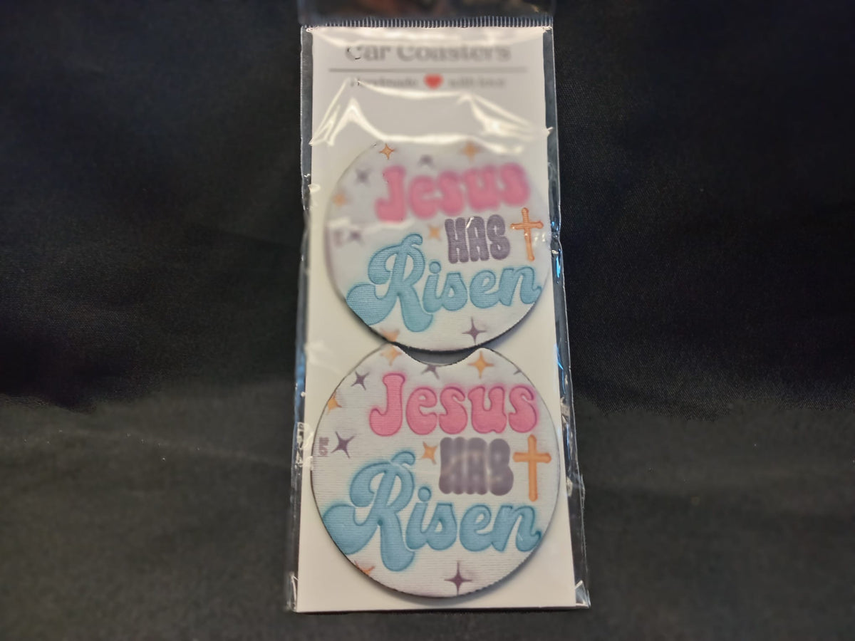 Coasters (set of 2) - Sublimation - Jesus Has Risen
