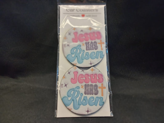 Coasters (set of 2) - Sublimation - Jesus Has Risen